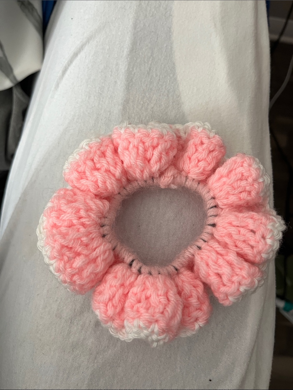 Handmade Pink Crochet women Scrunchie